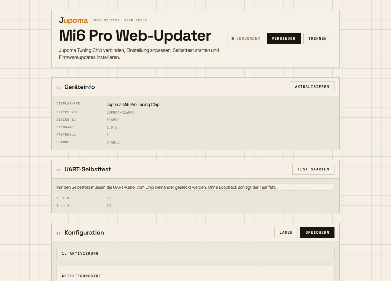 Mi6 Pro Web-Updater Übersicht