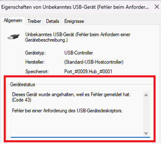 USB-Fehler